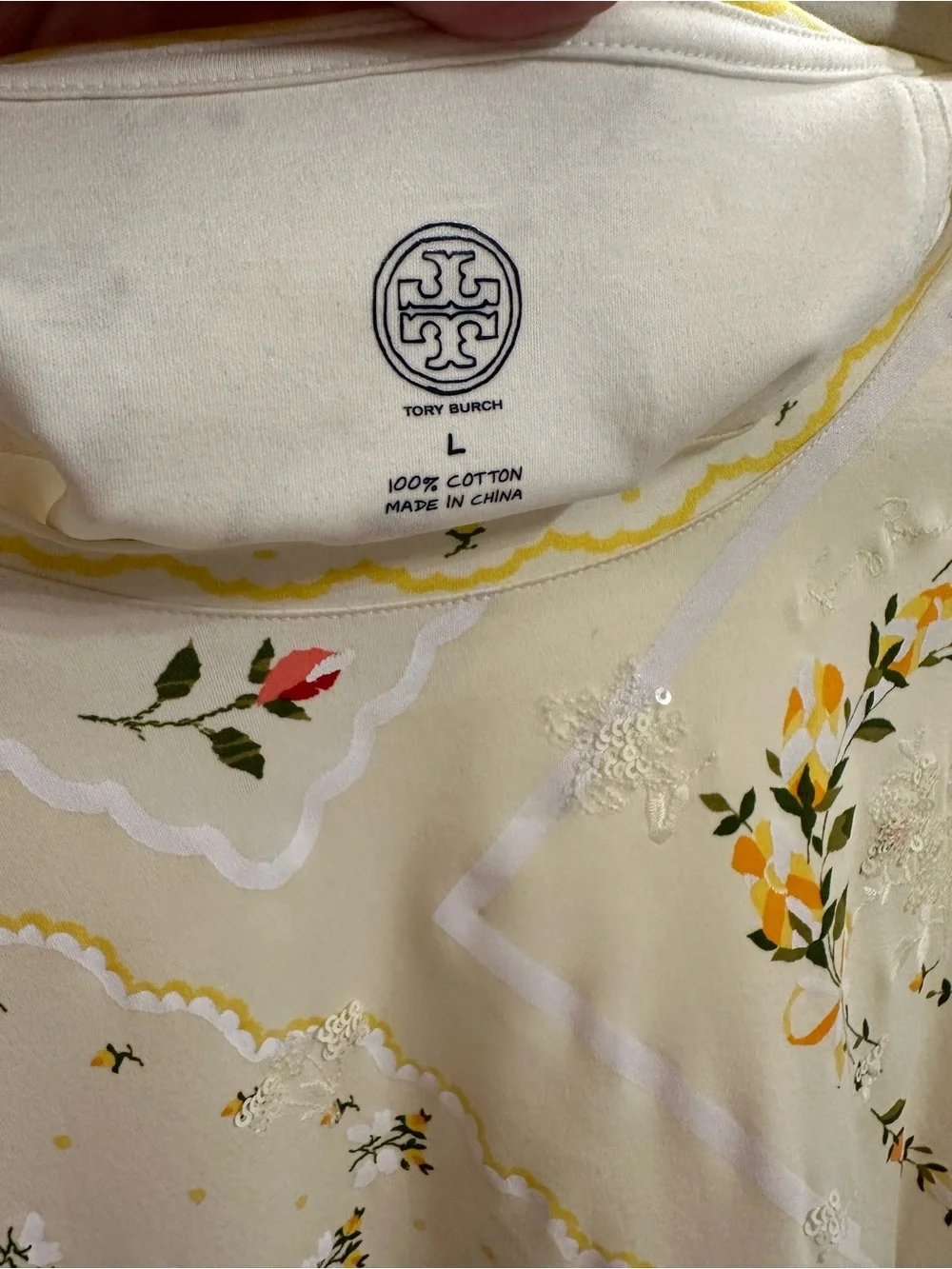Tory Burch Handkerchief Printed T-Shirt Dress Size L - Picture 4 of 5